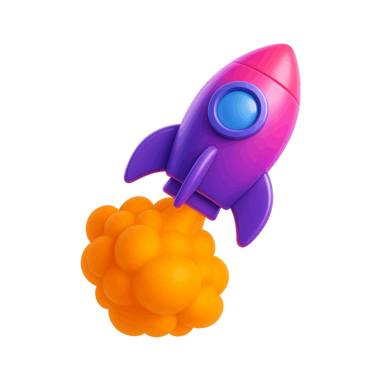 Marketing-Tipps: 3D-Illustrierte Rakete.