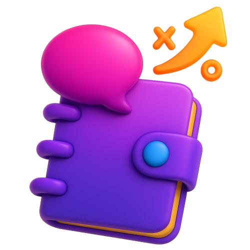 3D Illustration von einem Notizbuch.