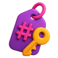 icon-seo-texte-keyword-recherche SEO-Texte schreiben lassen: Ein Preisschild mit einem Schlüssel.