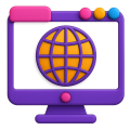 website-erstellung-jesschroeck Webdesign: Icon mit einem Bildschirm und einem Globus.